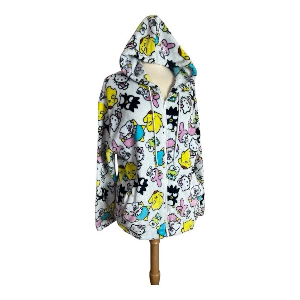 Hello Kitty & Friends Sanrio Hybrid Hoodie L Colorful Fleece Zip Melody Keroppi